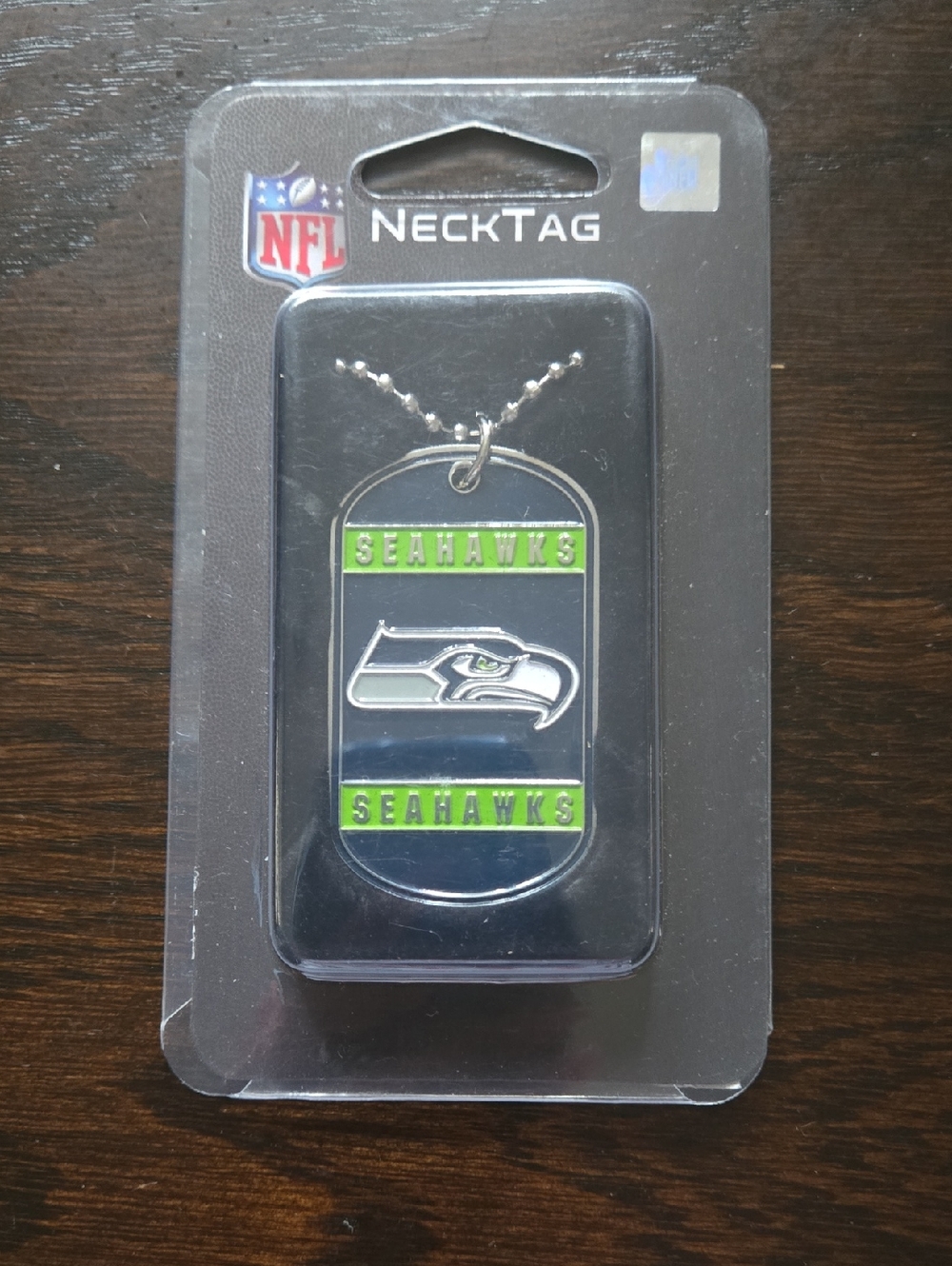 Seattle Seahawks NeckTags With Silver Chain.